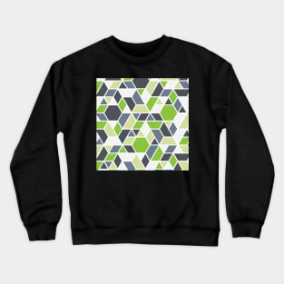 Abstract Geo - Green & Grey Crewneck Sweatshirt